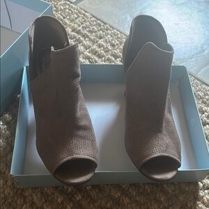 Life Stride Brown Suede Ankle Booties Slip-On